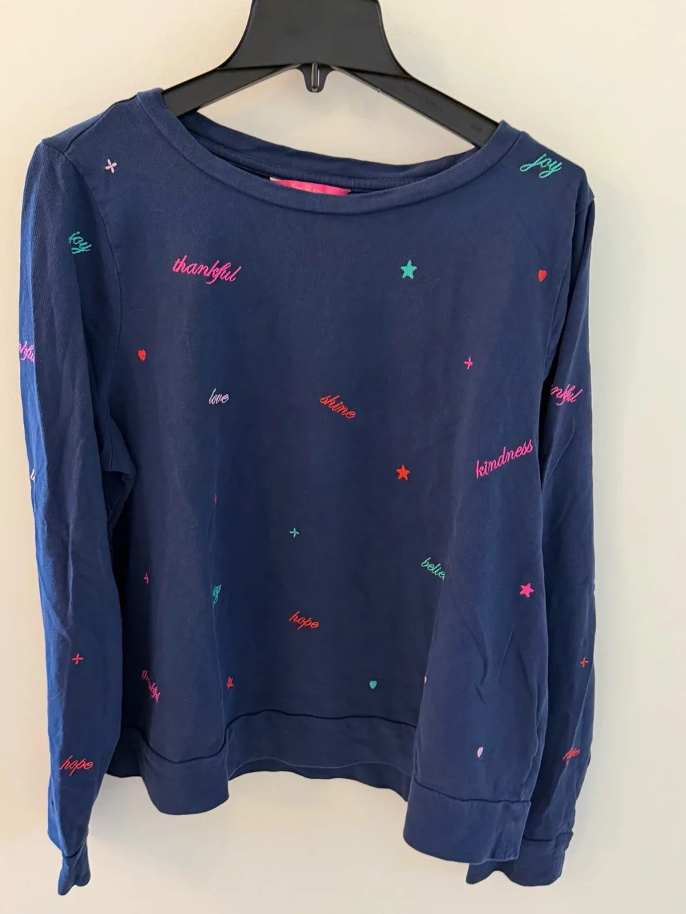 Lilly Pulitzer Good Vibes Pull Over Navy XL